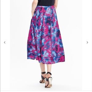 Banana Republic Midi Blue Flower Skirt